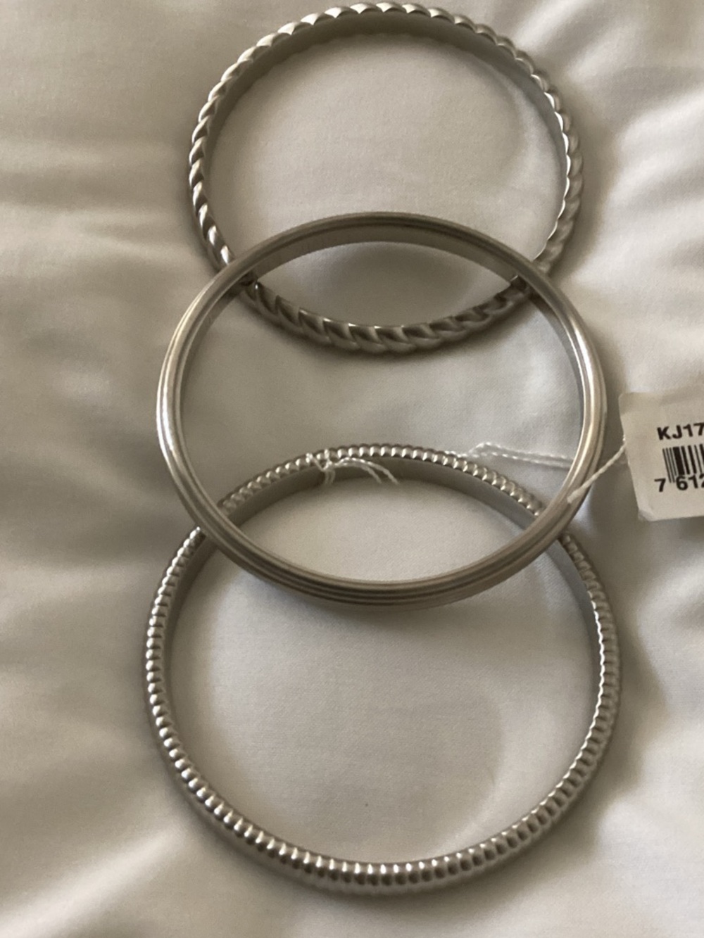 Calvin Klein Jeans Silver Tone Women's Bangle Bracelet Set - 3 pack